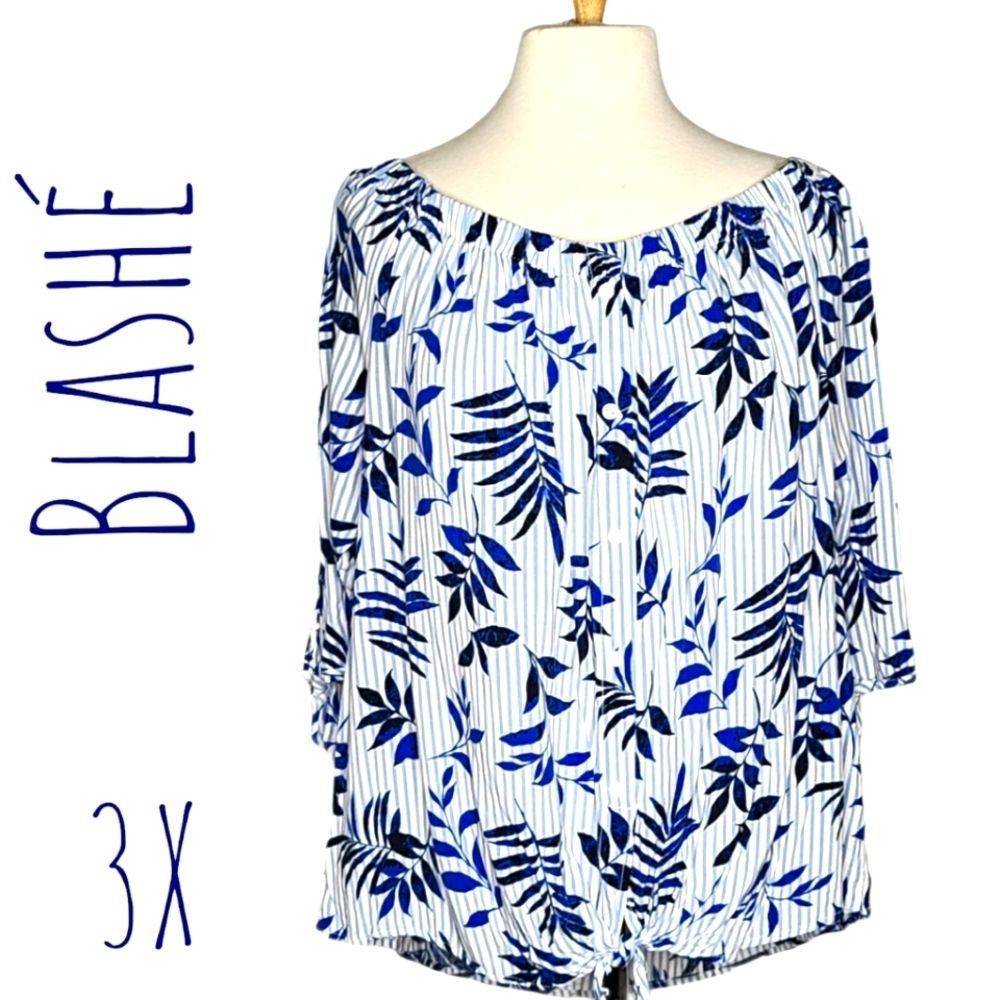 Woman's Blāshe Off The Shoulder Knot Front Top 3X